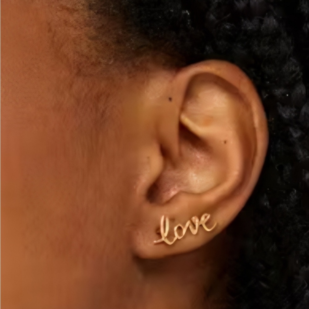 Kate spade Love Script Stud Earrings - Gold NWT
